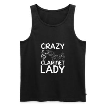 Cadeau Instrument Musique Clarinette · Crazy Lady - Débardeur bio Premium Homme - noir - Devant - Michal (187cm)