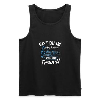 Fanfare Musicien Musique cadeau · Mon ami - Débardeur bio Premium Homme - noir - Devant - Michal (187cm)
