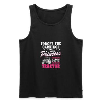 Agricultrice Tracteur Femme Cadeau · Princesse - Débardeur bio Premium Homme - noir - Devant - Michal (187cm)