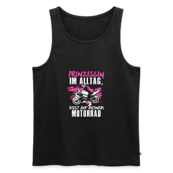 Motorrad Frau Superbikerin Geschenk · Prinzessin - Männer Premium Bio Tank Top - Schwarz - Vorne - Michal (187cm)