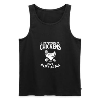 Chicken - Männer Premium Bio Tank Top - Schwarz - Vorne - Michal (187cm)