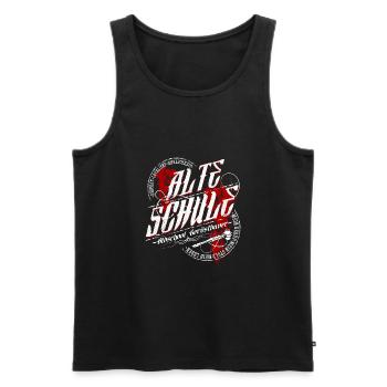 Gerüstbauer Shirt bedruckt in top Markenqualität - Männer Premium Bio Tank Top - Schwarz - Vorne - Michal (187cm)