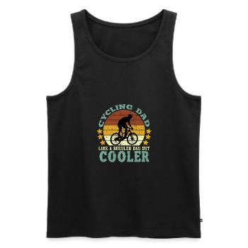 Radfahren Papa wie ein normaler Vater, aber cooler - Männer Premium Bio Tank Top - Schwarz - Vorne - AI Model Male 178 light (178cm)