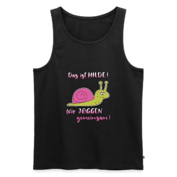 Joggen Sport Laufen Langsame Schnecke Lustig - Männer Premium Bio Tank Top - Schwarz - Vorne - Michal (187cm)