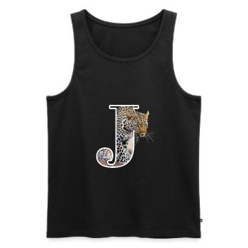 J J Jaguar Alphabet Tiere - Männer Premium Bio Tank Top - Schwarz - Vorne - Michal (187cm)