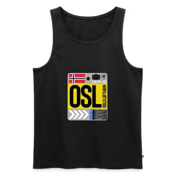 Oslo Flughafen Norwegen - Männer Premium Bio Tank Top - Schwarz - Vorne - AI Model Male 178 light (178cm)