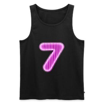 Number Seven - Men's Premium Organic Tank Top - black - Front - AI Model Male 178 light (178cm)