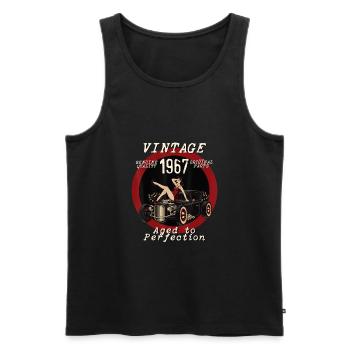 Aged of perfection Hotrod Rebel Hot Rod PinUp Girl - Männer Premium Bio Tank Top - Schwarz - Vorne - Michal (187cm)