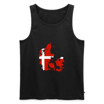 Flag of Denmark - Denmark Trikot Dänemark Fussball - Männer Premium Bio Tank Top - Schwarz - Vorne - Michal (187cm)