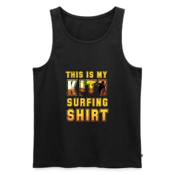 Kite Surfing shirt - Men's Premium Organic Tank Top - black - Front - AI Model Male 178 light (178cm)