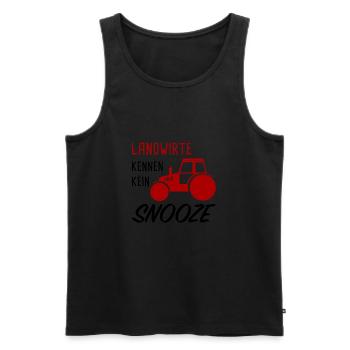 Landwirte kennen kein Snooze - Männer Premium Bio Tank Top - Schwarz - Vorne - Michal (187cm)