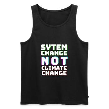 System Change not Climate Change - Men's Premium Organic Tank Top - black - Front - AI Model Male 178 light (178cm)