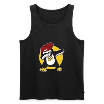 Dabbing Pinguin knuffig - Männer Premium Bio Tank Top - Schwarz - Vorne - AI Model Male 178 light (178cm)