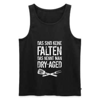 Nicht alt sondern dry-aged - Männer Premium Bio Tank Top - Schwarz - Vorne - Michal (187cm)