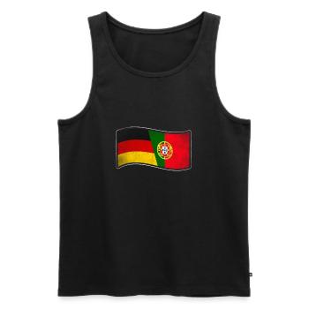 Portugal Design für stolze Deutsch-Portugiesen - Männer Premium Bio Tank Top - Schwarz - Vorne - Michal (187cm)