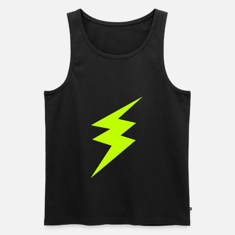 Grüner Blitz - Männer Premium Bio Tank Top - Schwarz