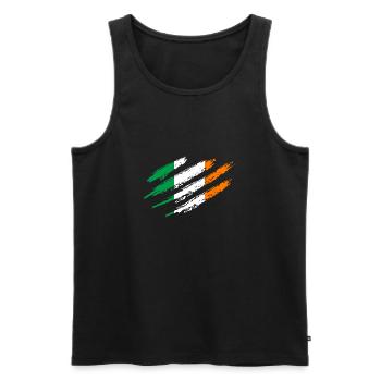 Irlande Drapeau Rayures Drapeau irlandais Dublin Griffes - Débardeur bio Premium Homme - noir - Devant - Michal (187cm)