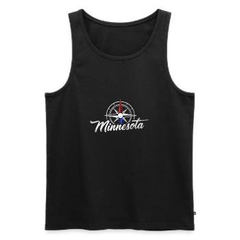 Compass Minnesota Design für stolze Minnesotaner - Männer Premium Bio Tank Top - Schwarz - Vorne - Michal (187cm)