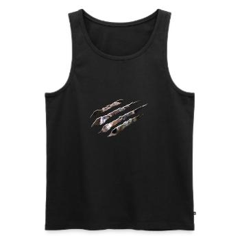 Wolf scratch marks claws wild - Men's Premium Organic Tank Top - black - Front - AI Model Male 178 light (178cm)