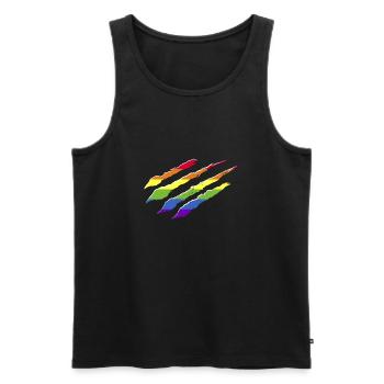 Drapeau arc-en-ciel Griffes Griffes LGBT CSD - Débardeur bio Premium Homme - noir - Devant - Michal (187cm)