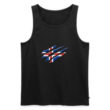 Iceland Flag Scratch Icelandic Flag Home - Men's Premium Organic Tank Top - black - Front - AI Model Male 178 light (178cm)