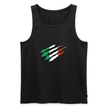 Italie Drapeau Rayures Drapeau italien Italia - Débardeur bio Premium Homme - noir - Devant - AI Model Male 178 light (178cm)
