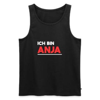 Anja Name Spruch für stolze Anjas - Männer Premium Bio Tank Top - Schwarz - Vorne - Michal (187cm)
