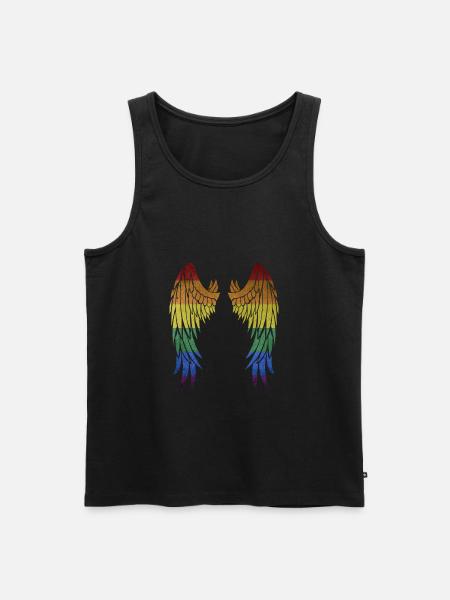 Gay Wings LGBT - Mannen Premium Bio Tanktop - zwart