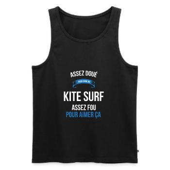 Kite surf assez doué fou homme - Débardeur bio Premium Homme - noir - Devant - Michal (187cm)