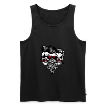 tete de mort Schädel bärtigen hipster Schnurrbart Bart s - Männer Premium Bio Tank Top - Schwarz - Vorne - AI Model Male 178 light (178cm)