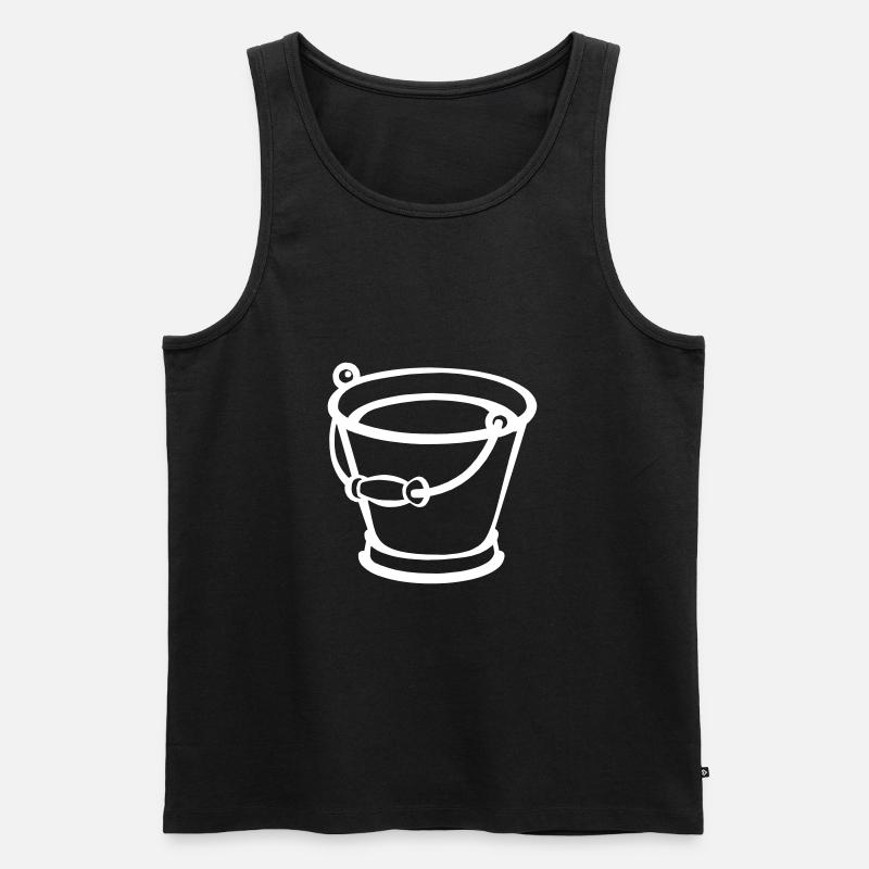 Gefüllter Eimer - Männer Premium Bio Tank Top - Schwarz
