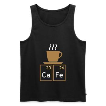 Cafe (calcium, iron)(coffee cup) - Men's Premium Organic Tank Top - black - Front - AI Model Male 178 light (178cm)