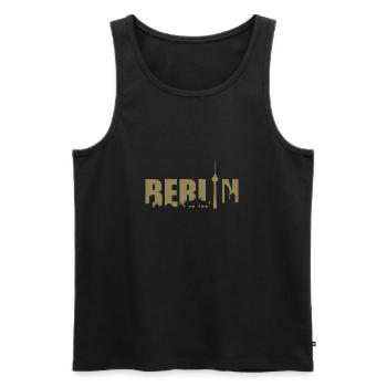 Berlin Skyline Design Silhouette TV Tower - Men's Premium Organic Tank Top - black - Front - AI Model Male 178 light (178cm)