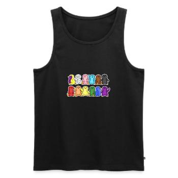 Pride Progress Flag Penguins Equality - Men's Premium Organic Tank Top - black - Front - AI Model Male 178 light (178cm)