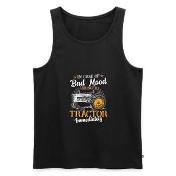 Tractor Shirt · Agriculture · Bad mood - Men's Premium Organic Tank Top - black - Front - Michal (187cm)
