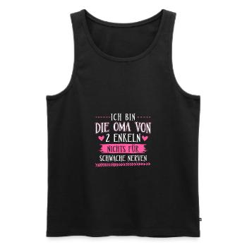 Oma Shirt · Großmutter · 2 Enkel · schwache Nerven - Männer Premium Bio Tank Top - Schwarz - Vorne - Michal (187cm)