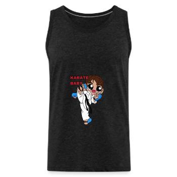 baby karateka - Men's Premium Organic Tank Top - charcoal grey - Front - Alexander (188cm)