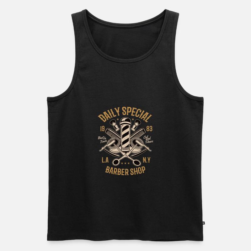 Daily Special Barber Shop - Männer Premium Bio Tank Top - Schwarz
