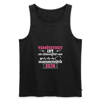 Krankenschwester Shirt · Pflege · Verrücktheit - Männer Premium Bio Tank Top - Schwarz - Vorne - Michal (187cm)