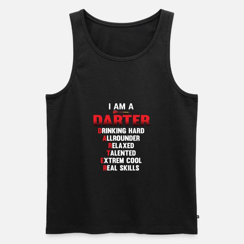 Darts - Männer Premium Bio Tank Top - Schwarz