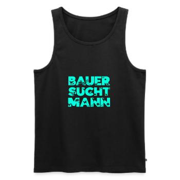 bauer sucht mann shirt landwirt schwul - Männer Premium Bio Tank Top - Schwarz - Vorne - Michal (187cm)