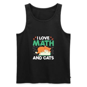 I Love Math And Cats Mathematics Cat Lover Formula - Männer Premium Bio Tank Top - Schwarz - Vorne - AI Model Male 178 light (178cm)