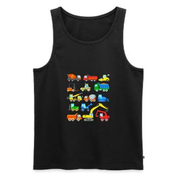 Construction sites Vehicles Excavators - Men's Premium Organic Tank Top - black - Front - AI Model Male 178 light (178cm)