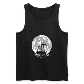 pirate ship and full moon - Men's Premium Organic Tank Top - black - Front - Michal (187cm)