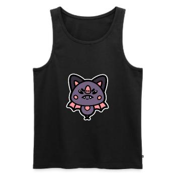 Chauve-souris folle Kawaii - Débardeur bio Premium Homme - noir - Devant - AI Model Male 178 light (178cm)