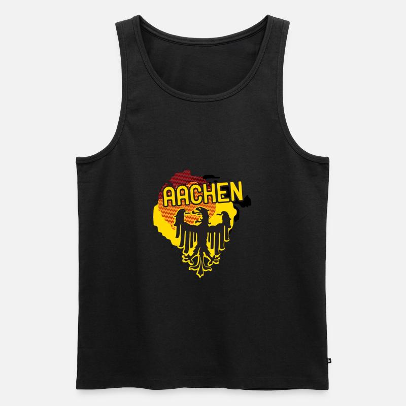 Aachener Wappen - Männer Premium Bio Tank Top - Schwarz
