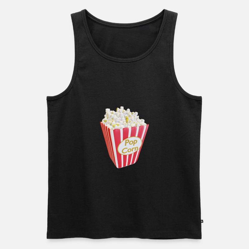 Kino Popcorn - Männer Premium Bio Tank Top - Schwarz
