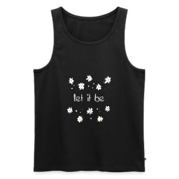 Motivational Quotes Hippie Flower Let It Be - Männer Premium Bio Tank Top - Schwarz - Vorne - Michal (187cm)