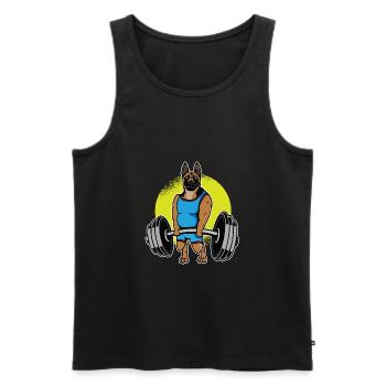 Malinois belge Haltérophilie I Deadlift Fitness - Débardeur bio Premium Homme - noir - Devant - Michal (187cm)