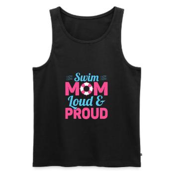 Swim Mom Loud & Proud Family Swimming - Männer Premium Bio Tank Top - Schwarz - Vorne - Michal (187cm)